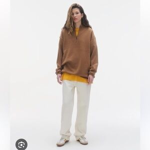Guest in residence NWT almond half zip cashmere sweater